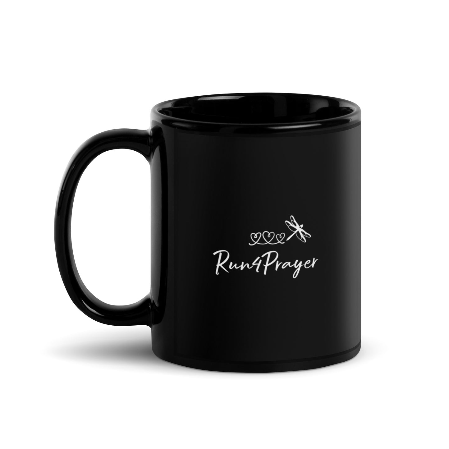 Run4Prayer Heart Path DF Black Glossy Mug