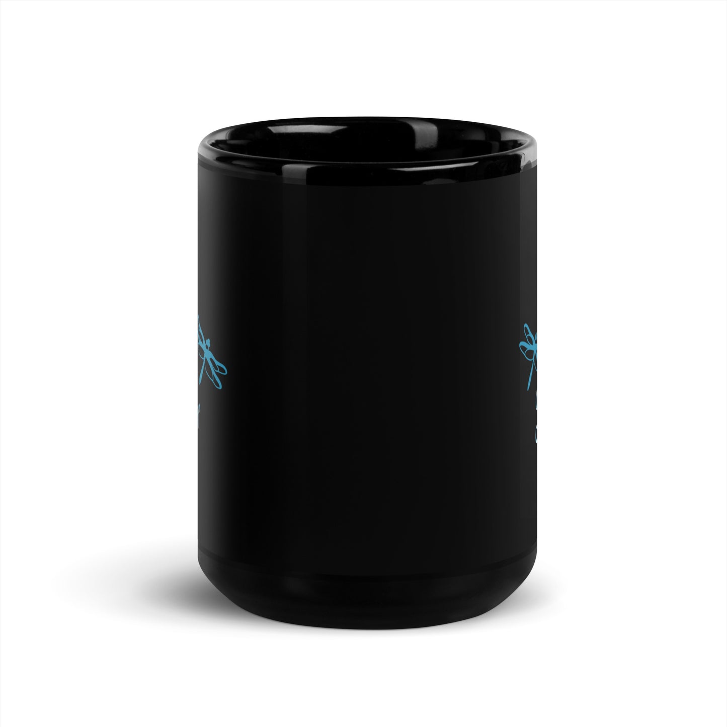 Run 4 Prayer Dragonfly Teal (Black Glossy Mug)