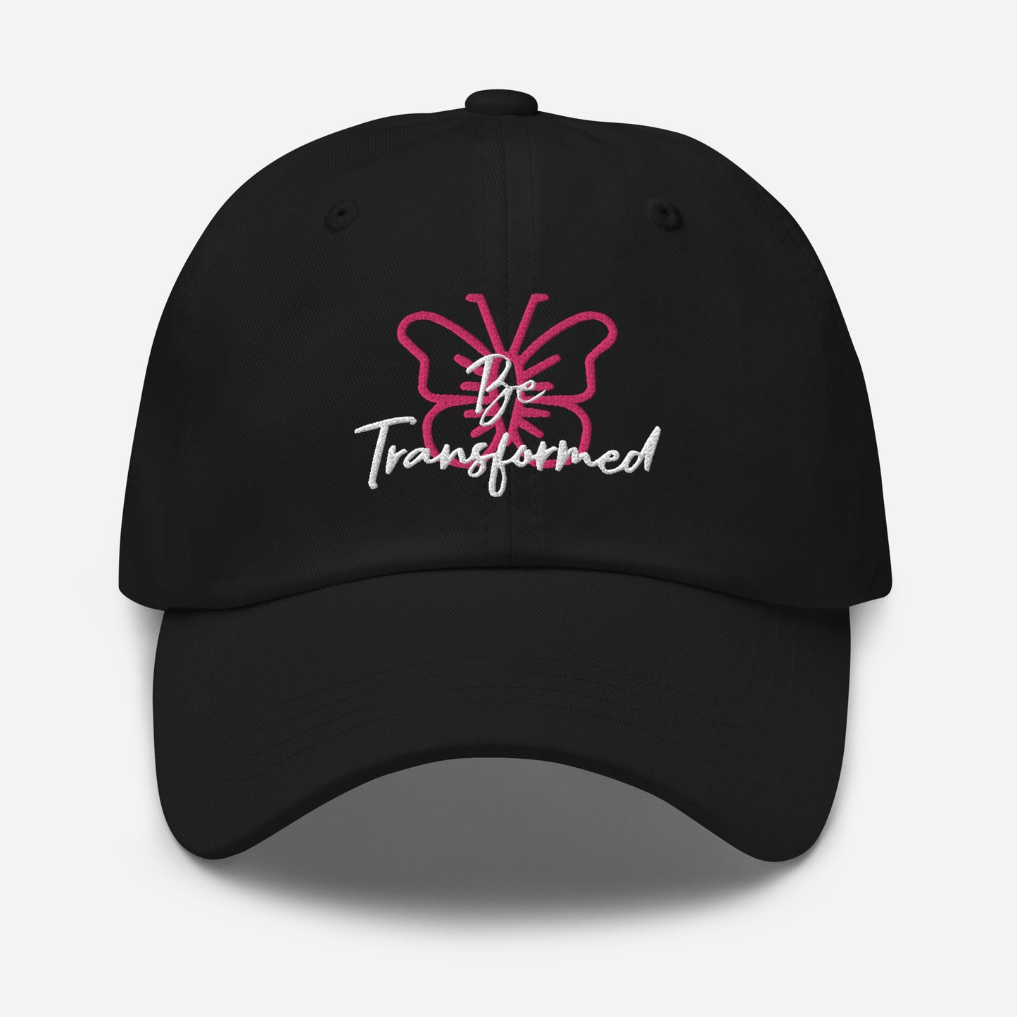 Be Transformed Pink Butterfly/ White Stitch Hat