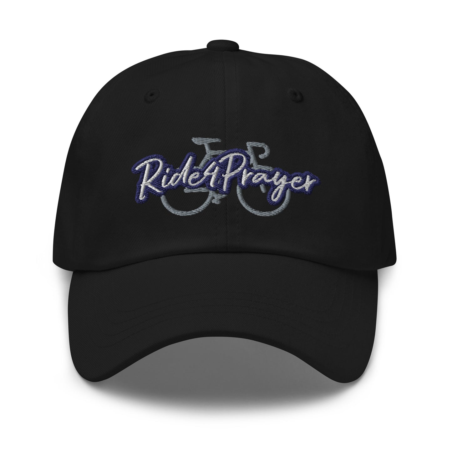 Ride4Prayer Bicycle White/Navy Stitch Hat