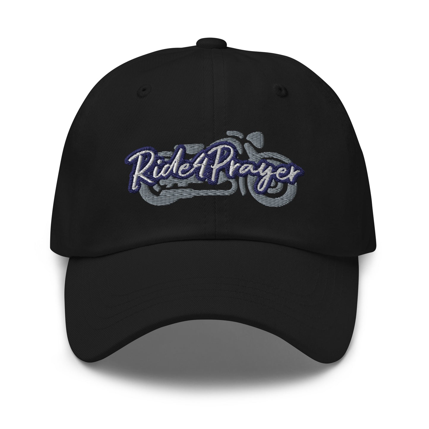Ride4Prayer Motorcycle White/Navy Stitch Hat