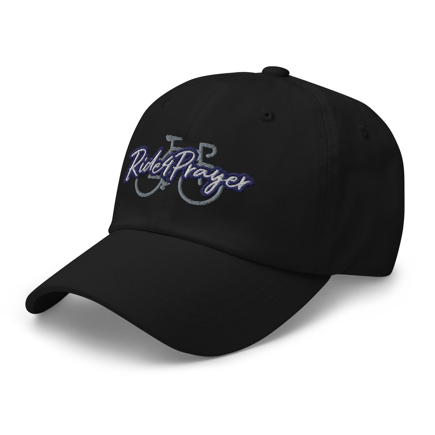 Ride4Prayer Bicycle White/Navy Stitch Hat