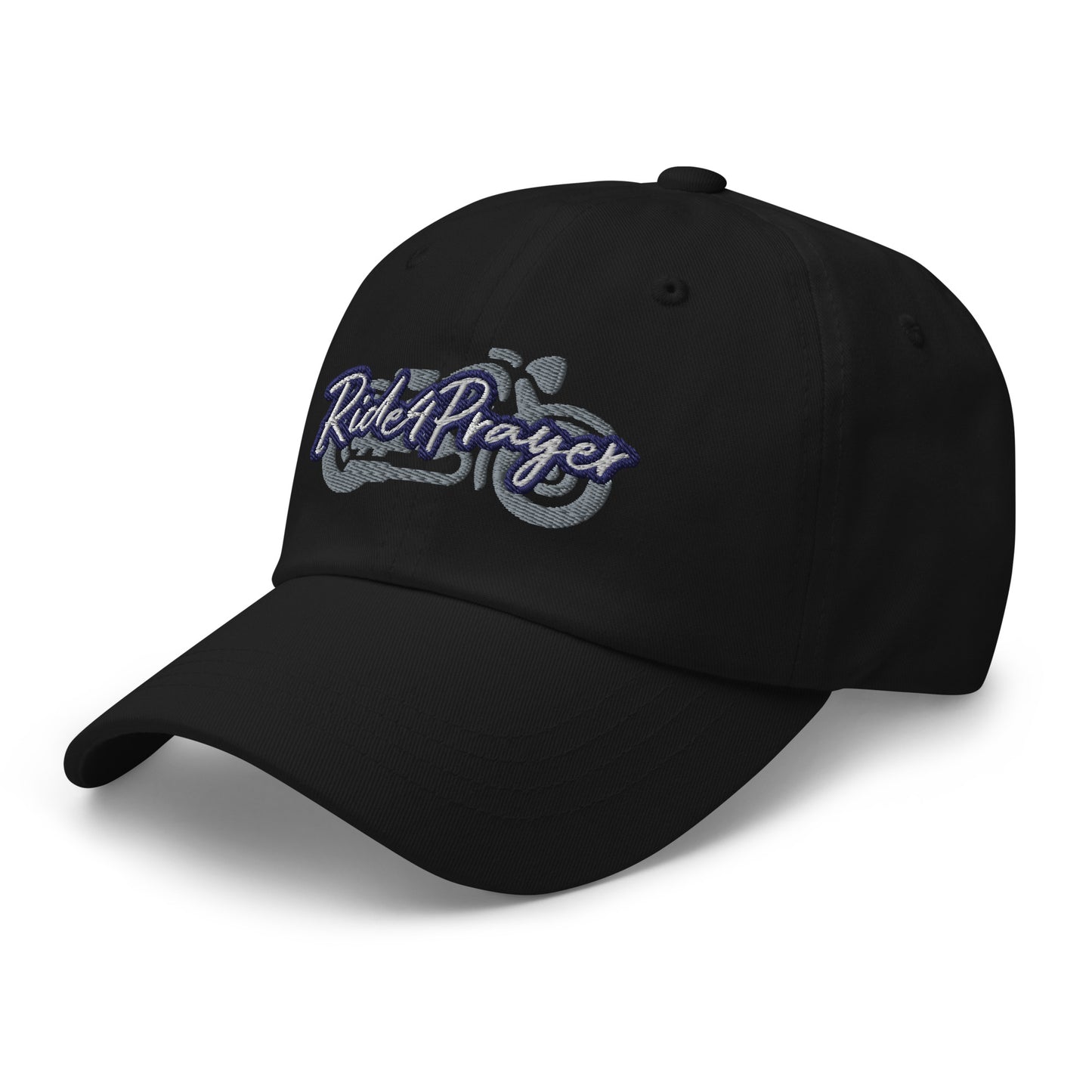 Ride4Prayer Motorcycle White/Navy Stitch Hat