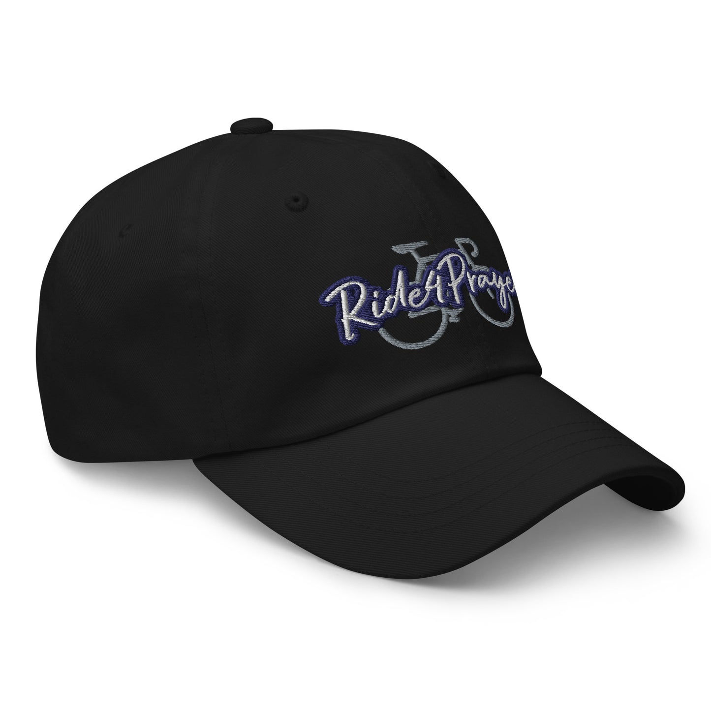 Ride4Prayer Bicycle White/Navy Stitch Hat