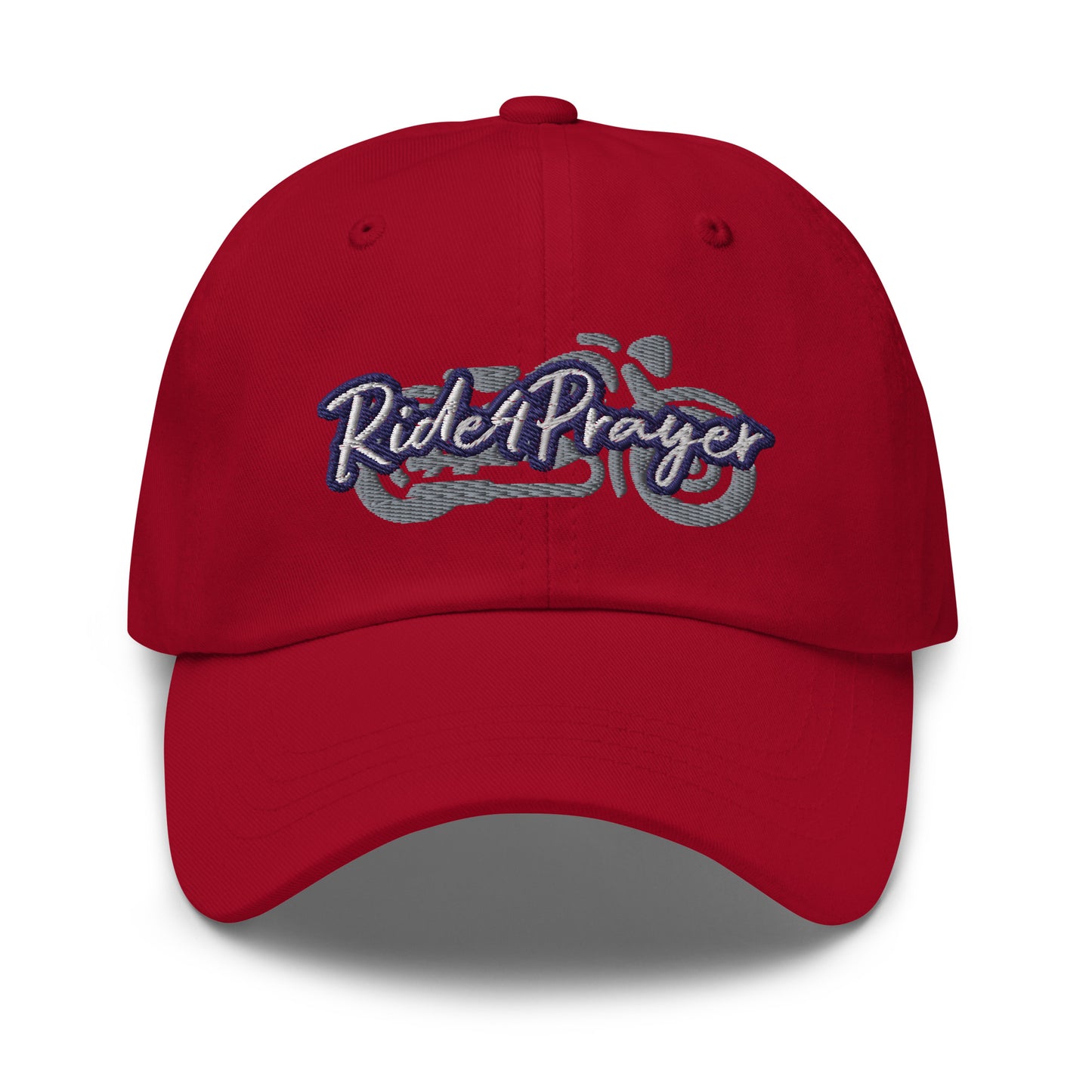 Ride4Prayer Motorcycle White/Navy Stitch Hat