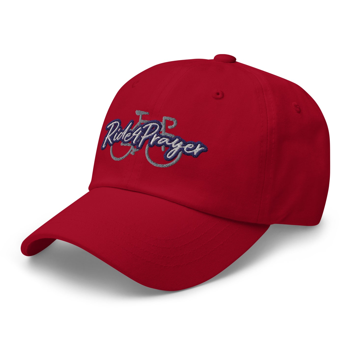 Ride4Prayer Bicycle White/Navy Stitch Hat