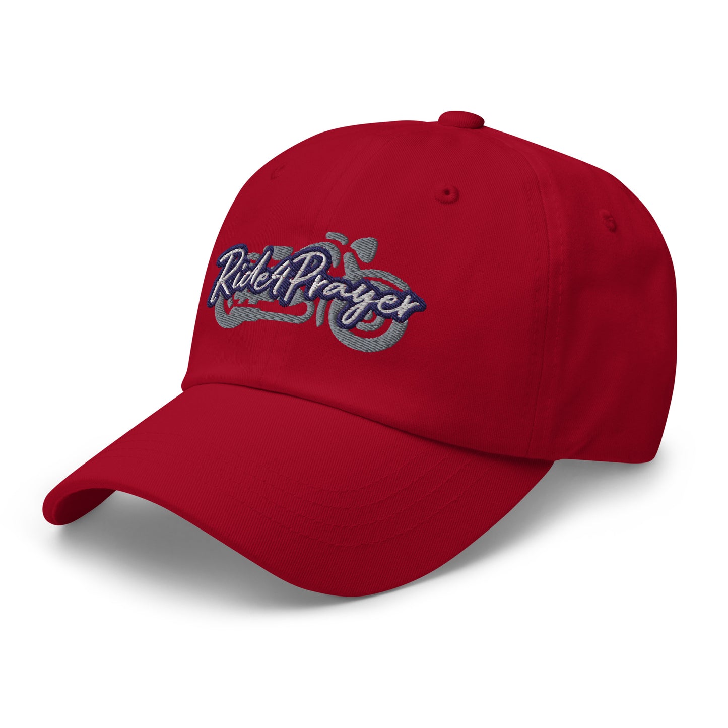 Ride4Prayer Motorcycle White/Navy Stitch Hat