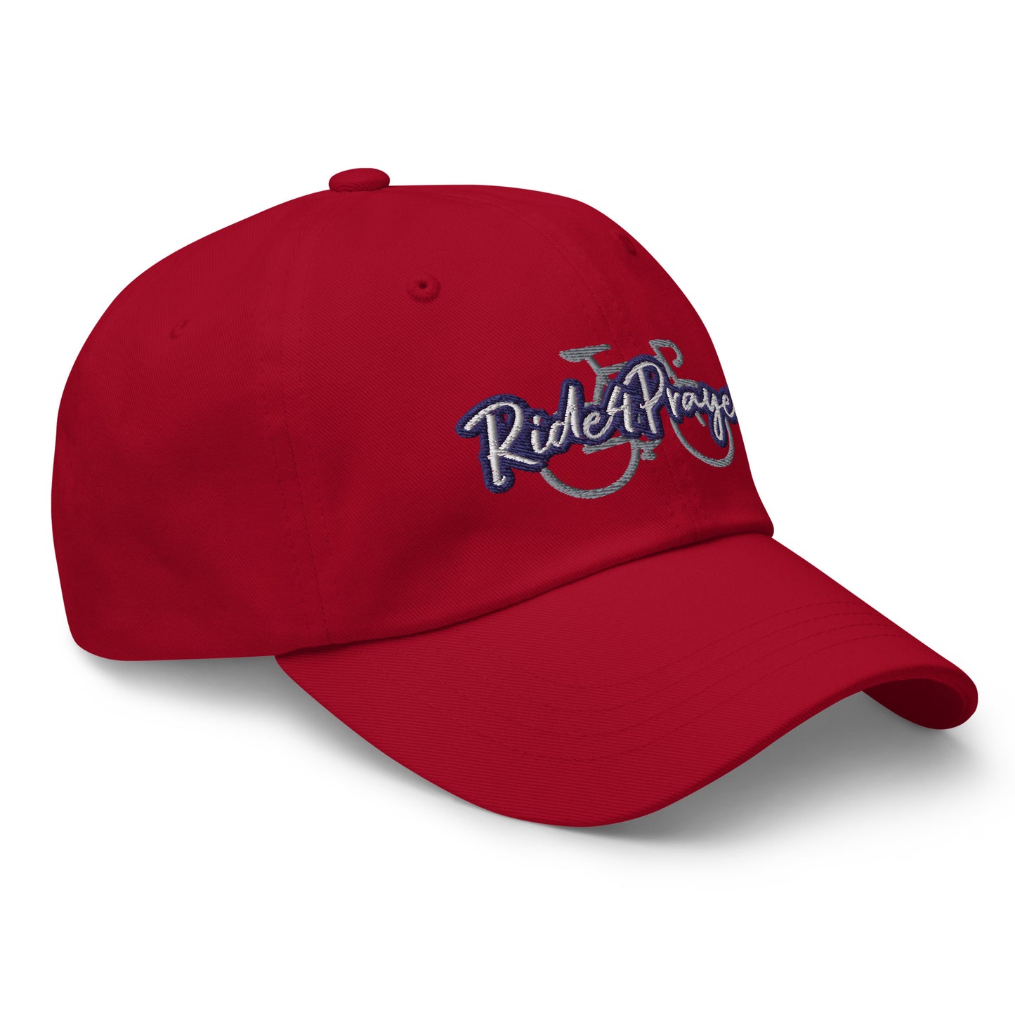 Ride4Prayer Bicycle White/Navy Stitch Hat