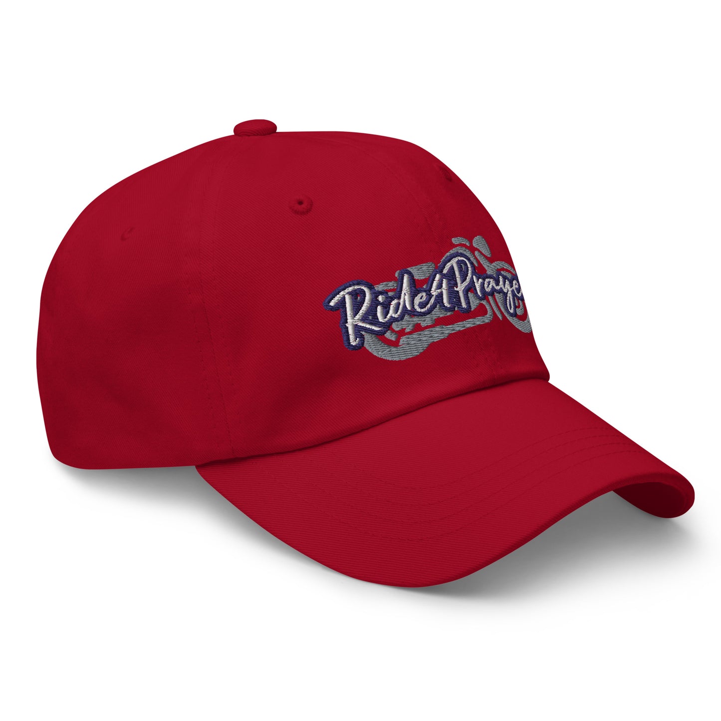 Ride4Prayer Motorcycle White/Navy Stitch Hat