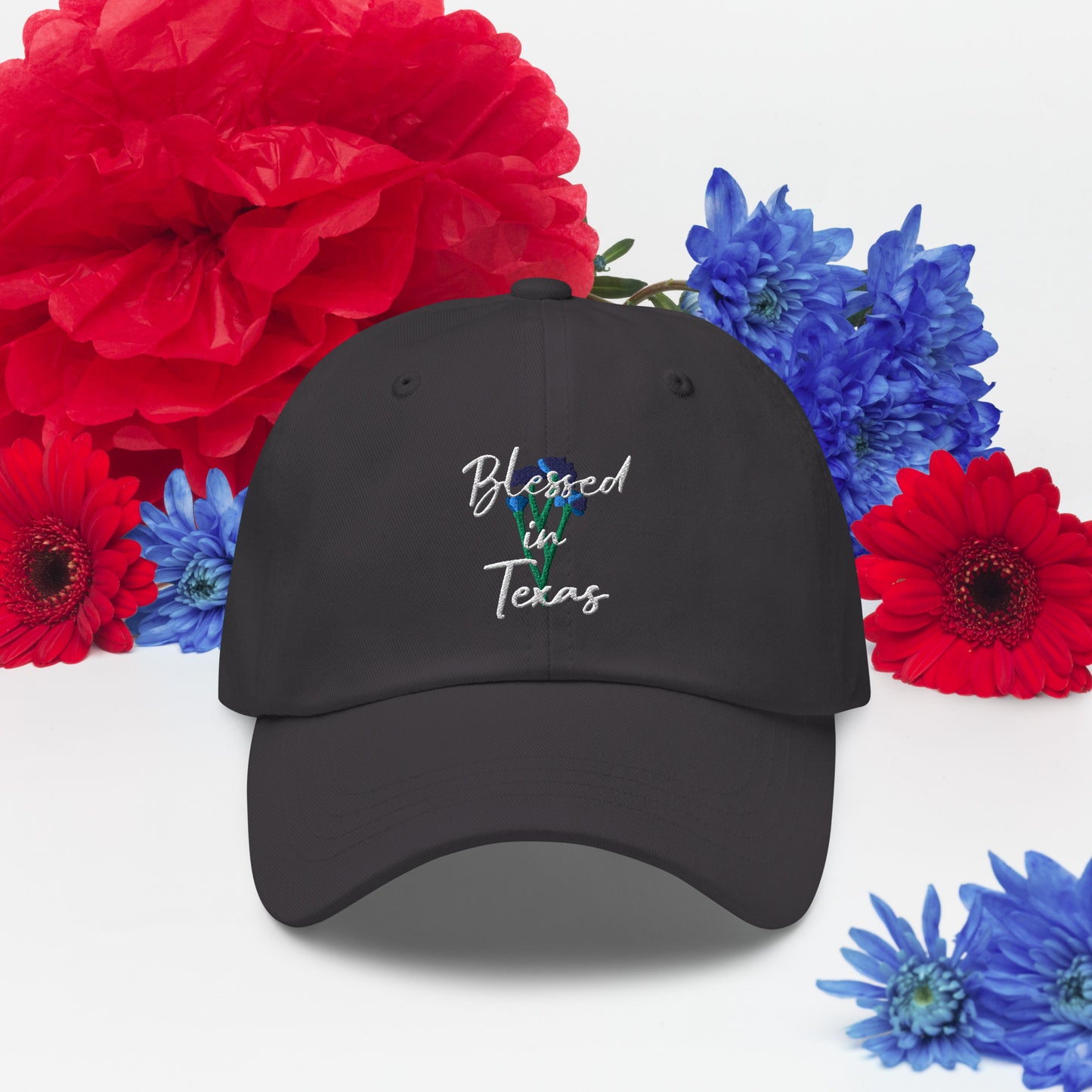 Blessed in Texas Blue Floral Hat