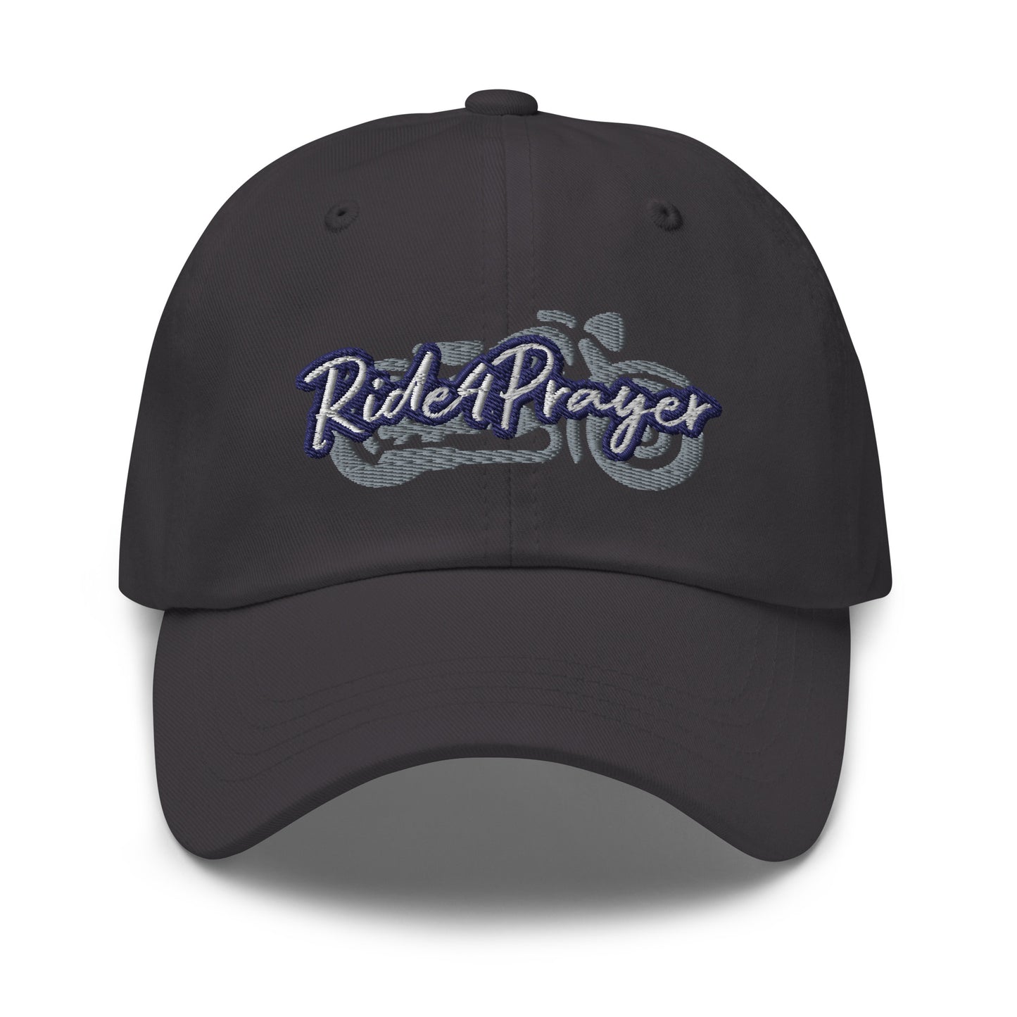 Ride4Prayer Motorcycle White/Navy Stitch Hat