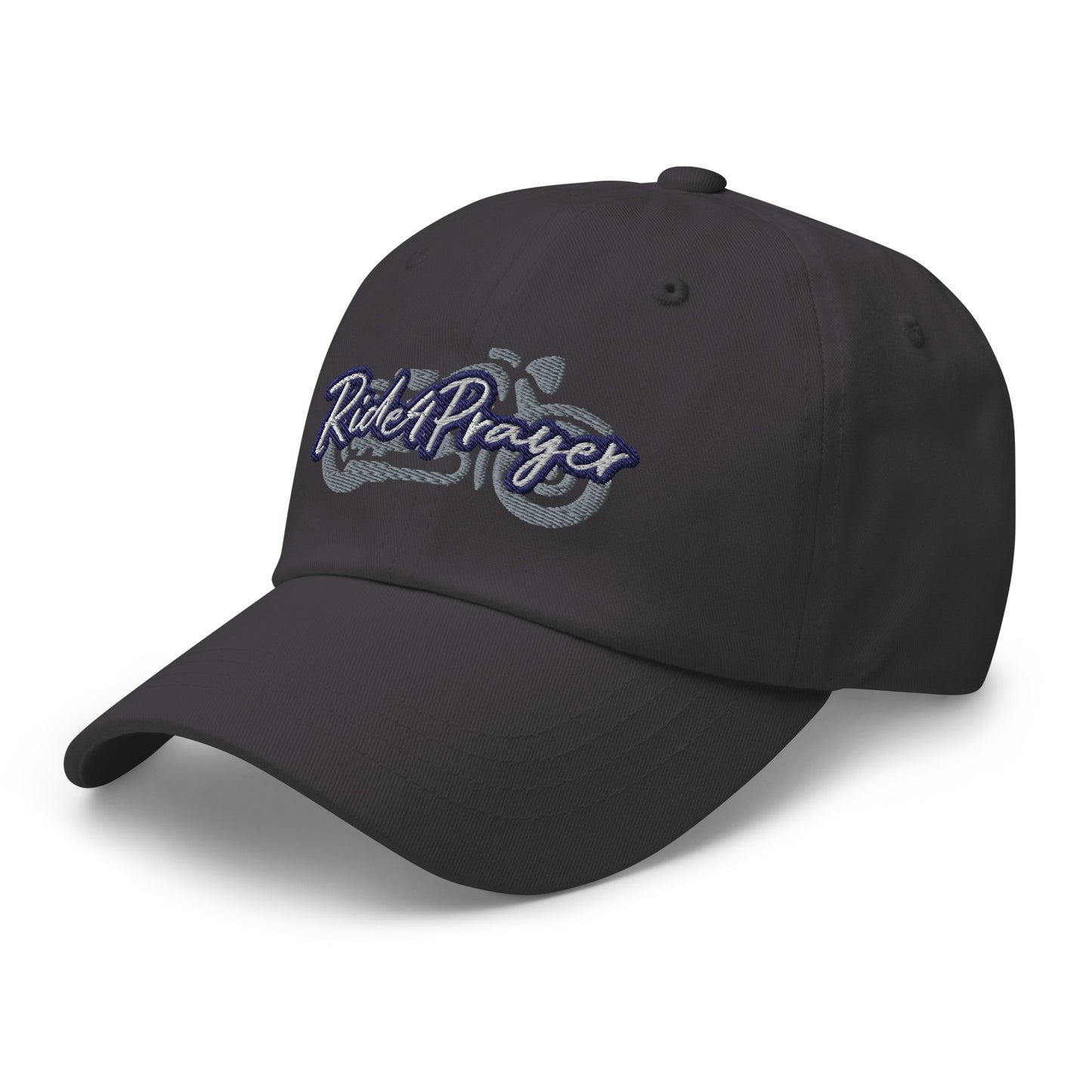 Ride4Prayer Motorcycle White/Navy Stitch Hat