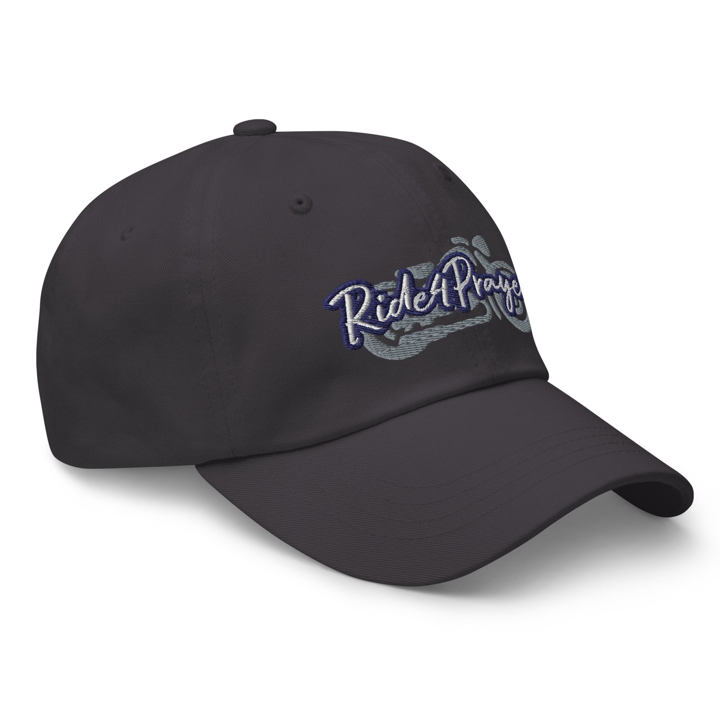 Ride4Prayer Motorcycle White/Navy Stitch Hat