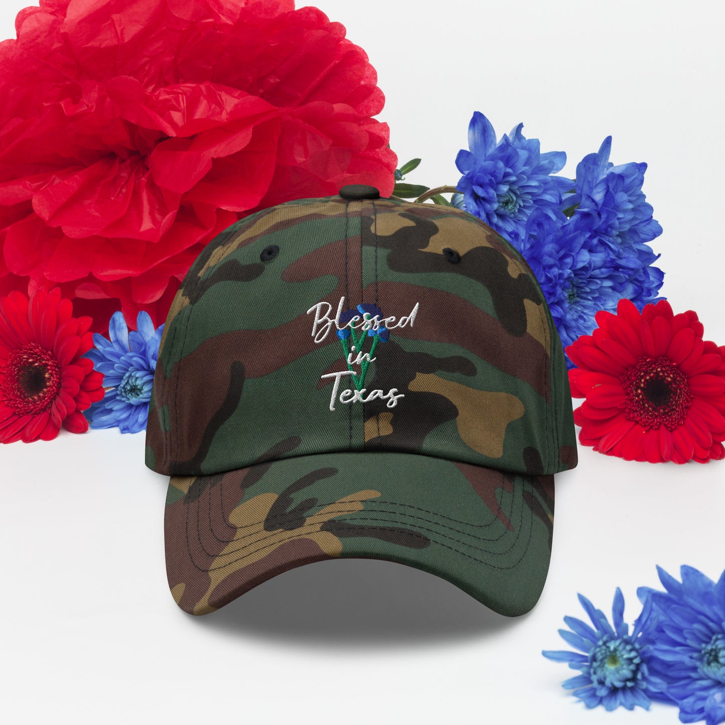 Blessed in Texas Blue Floral Hat