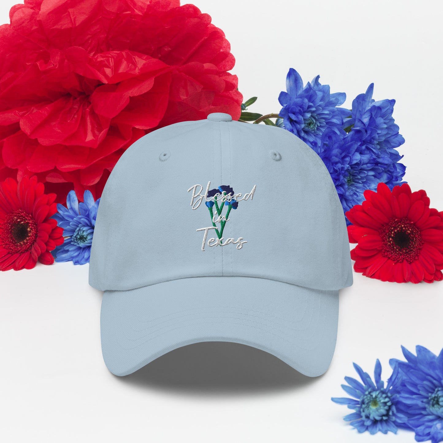 Blessed in Texas Blue Floral Hat