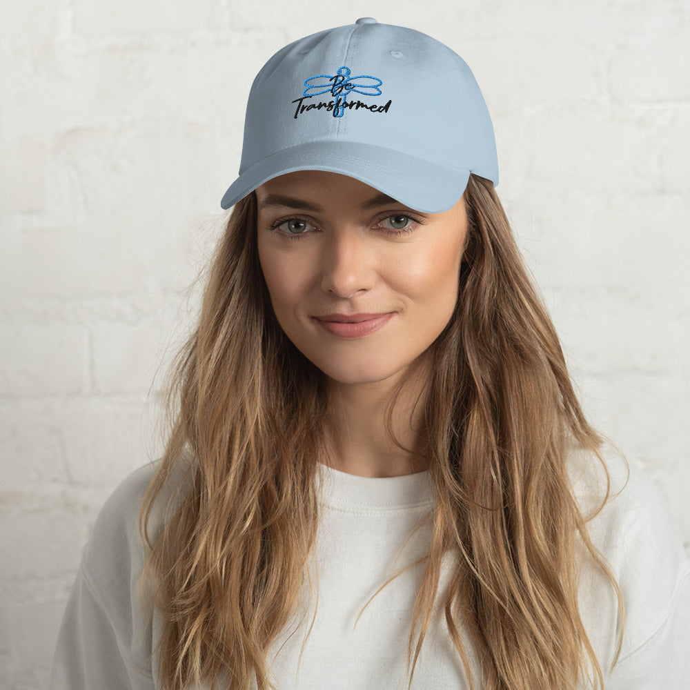 Be Transformed Blue Dragonfly/Black Stitch Hat