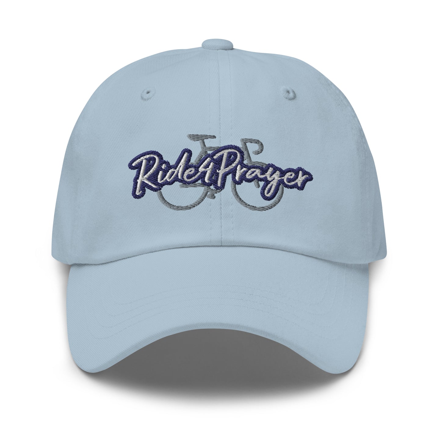 Ride4Prayer Bicycle White/Navy Stitch Hat
