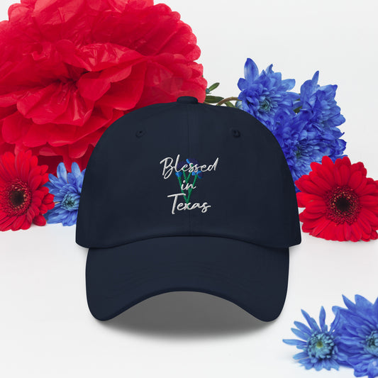 Blessed in Texas Blue Floral Hat