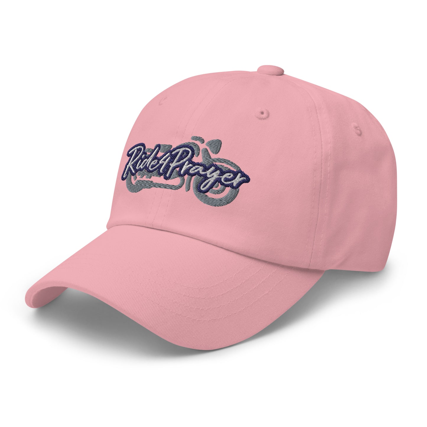 Ride4Prayer Motorcycle White/Navy Stitch Hat