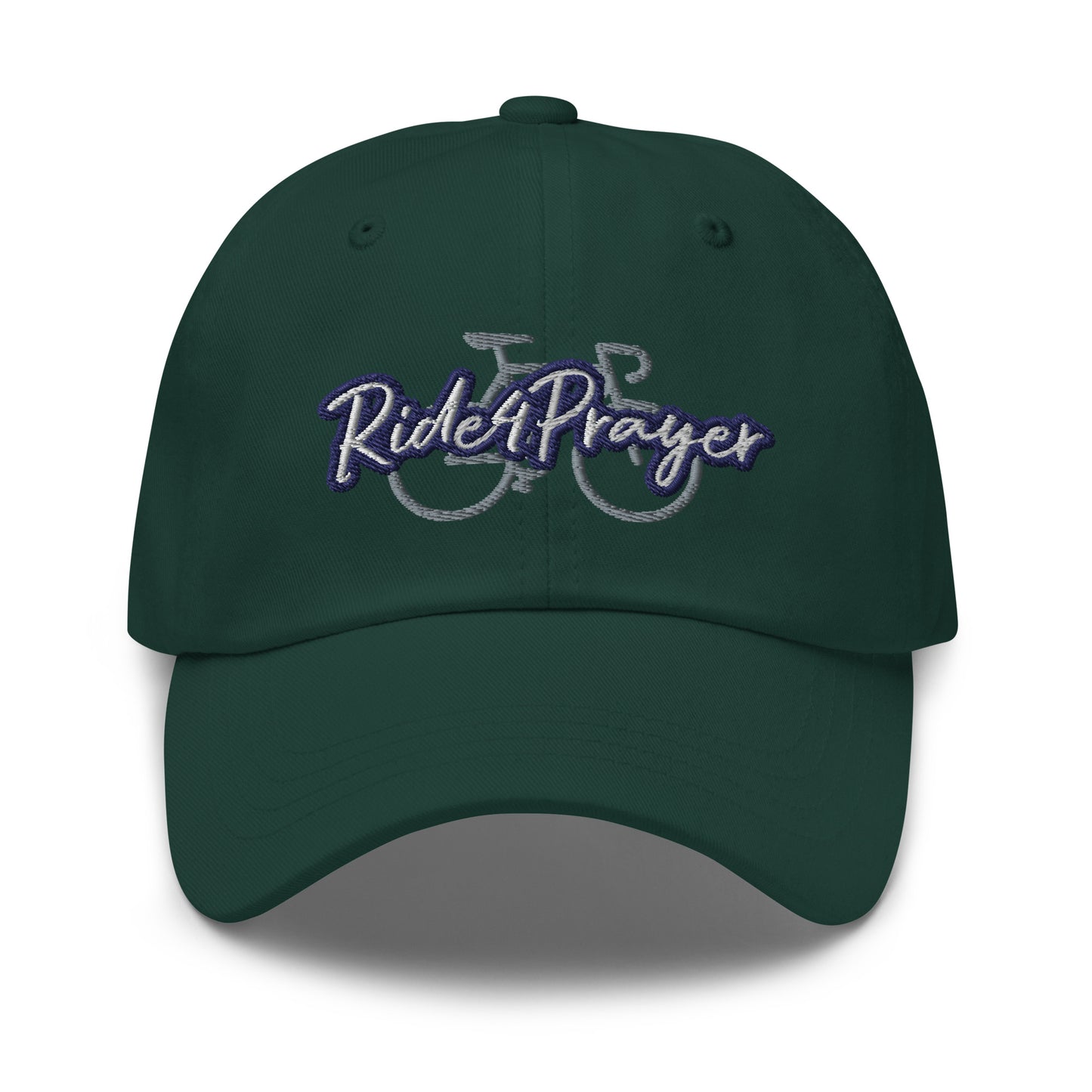 Ride4Prayer Bicycle White/Navy Stitch Hat