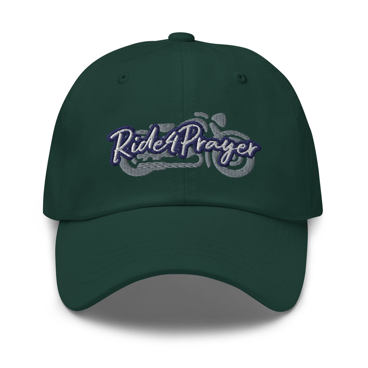 Ride4Prayer Motorcycle White/Navy Stitch Hat