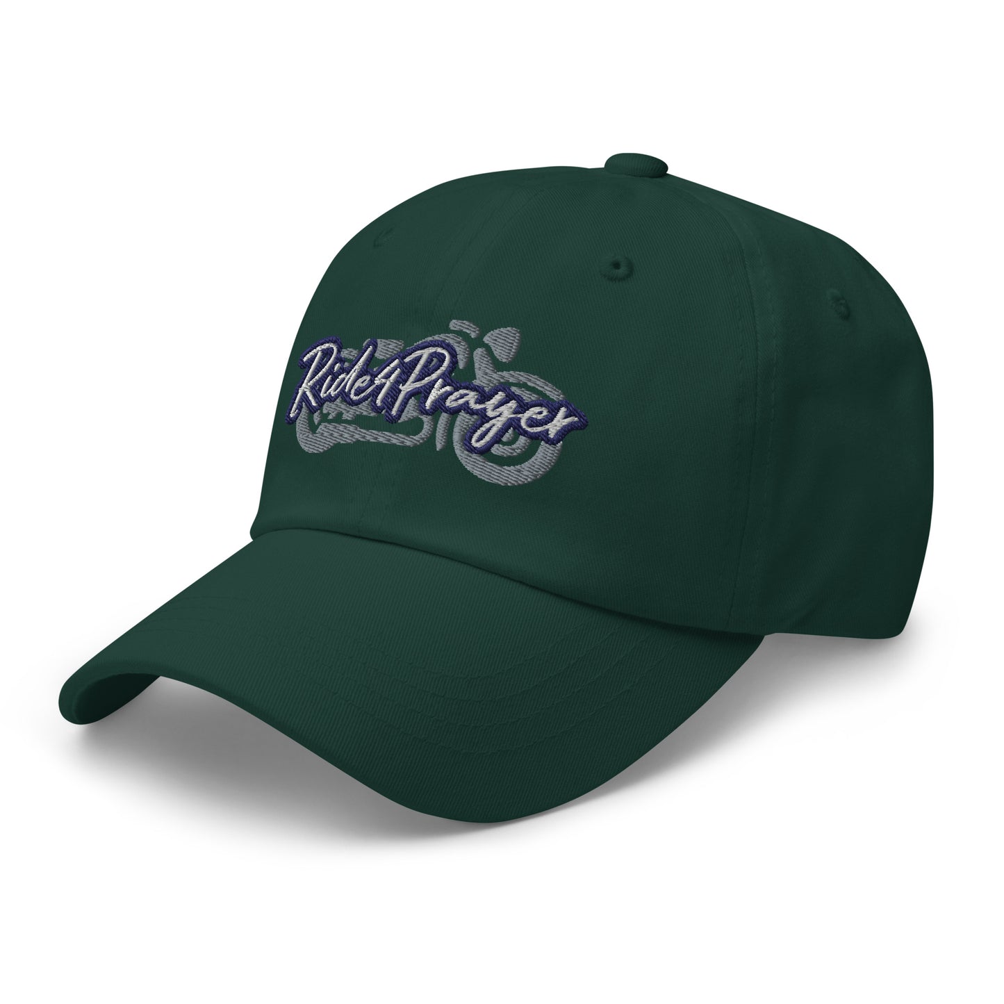 Ride4Prayer Motorcycle White/Navy Stitch Hat