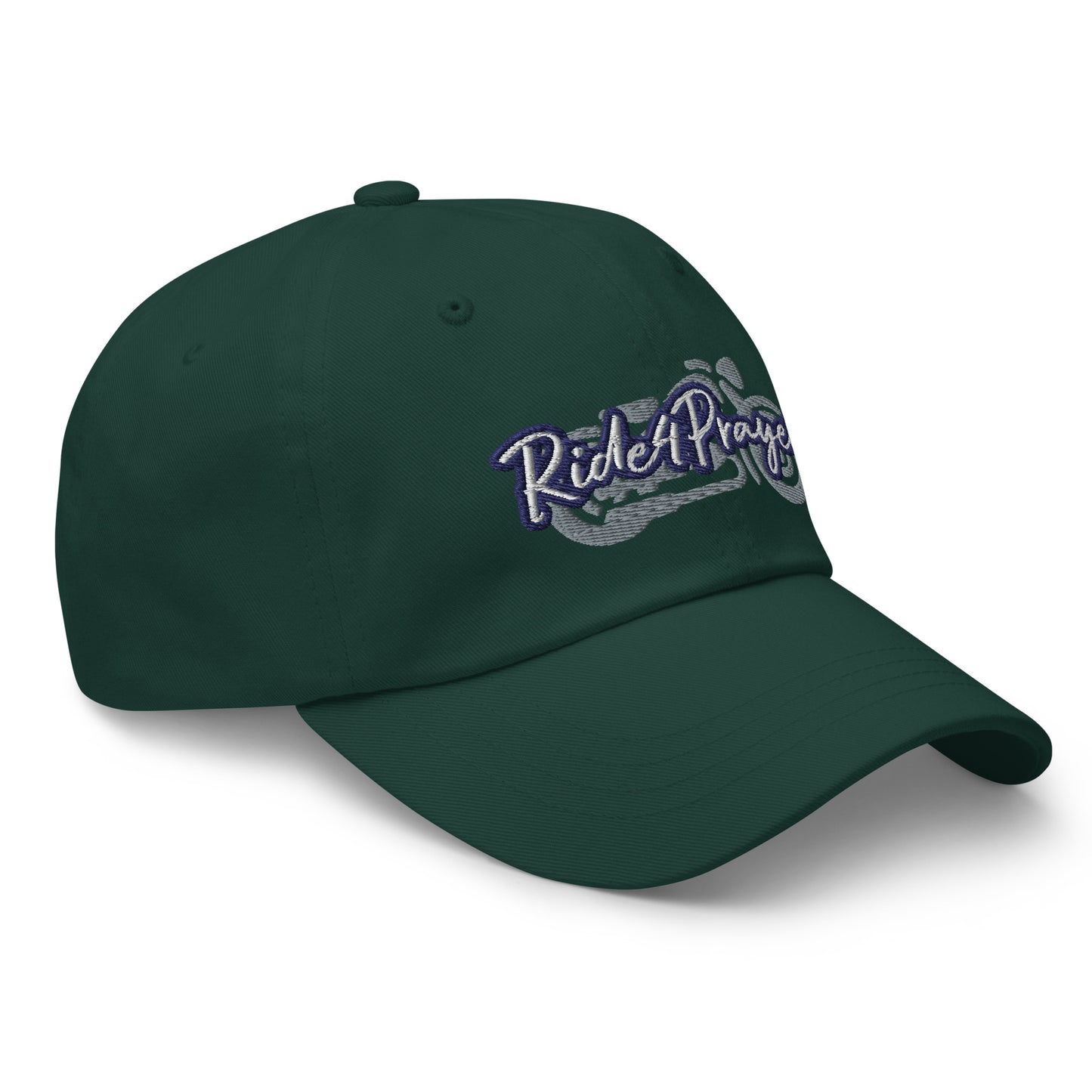 Ride4Prayer Motorcycle White/Navy Stitch Hat