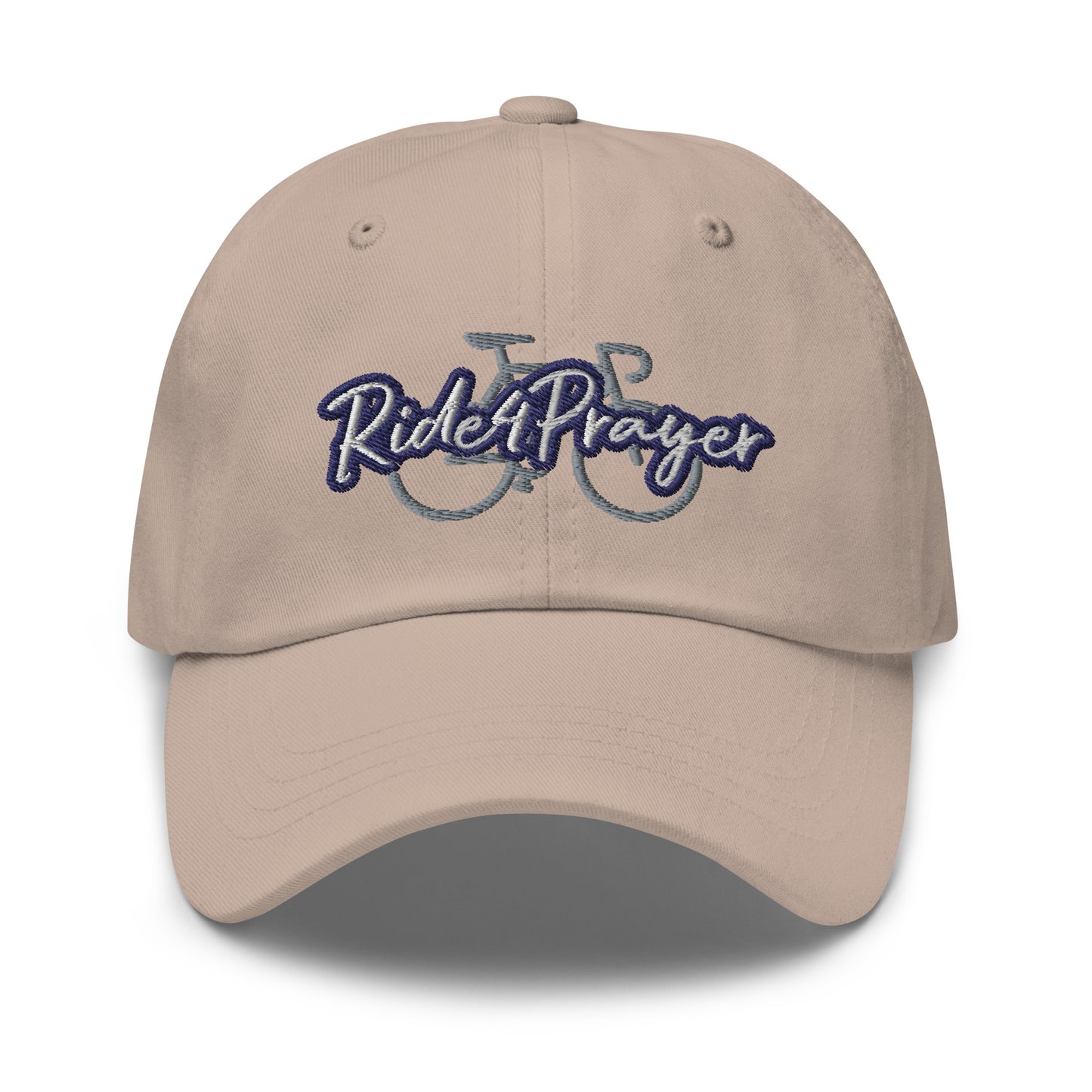 Ride4Prayer Bicycle White/Navy Stitch Hat