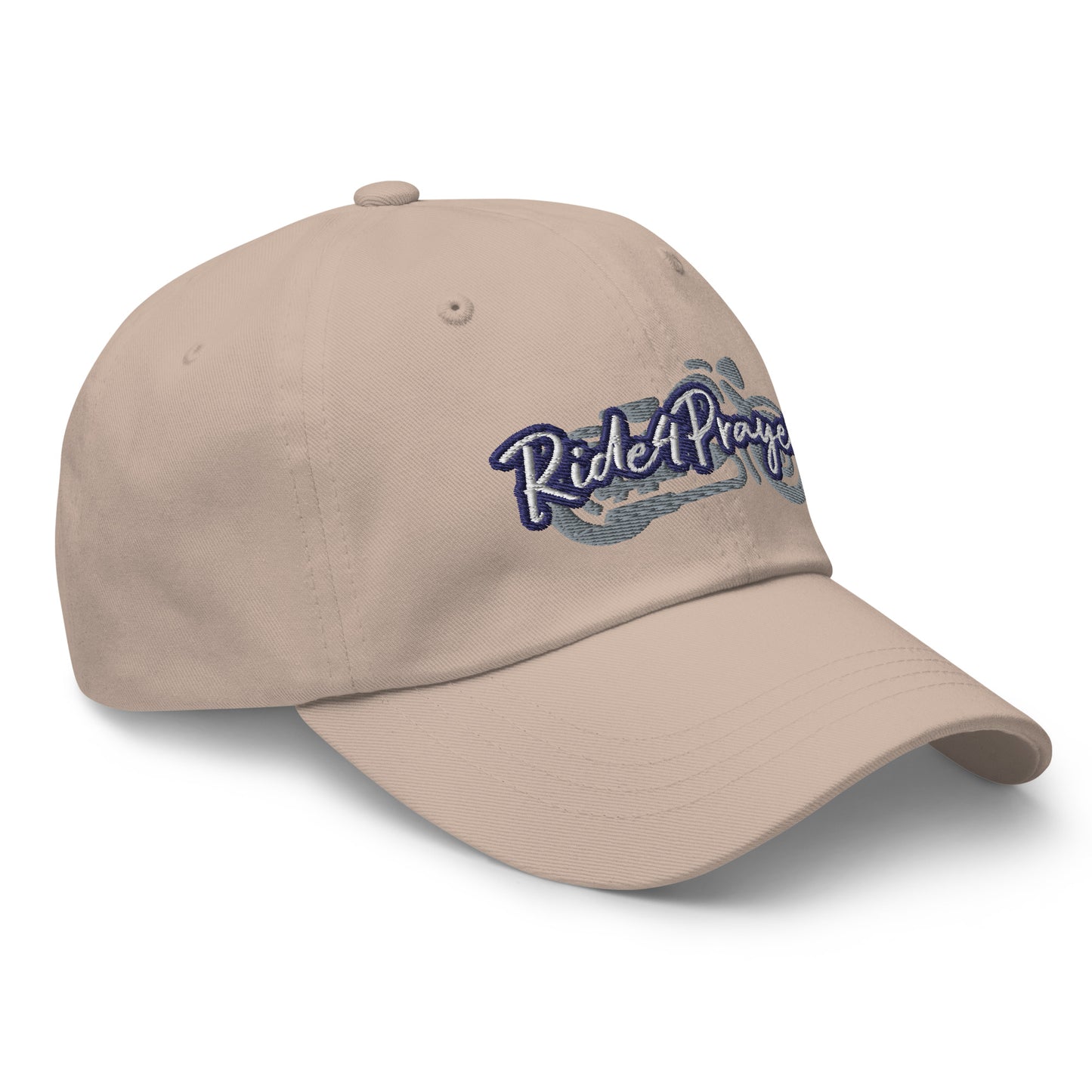Ride4Prayer Motorcycle White/Navy Stitch Hat