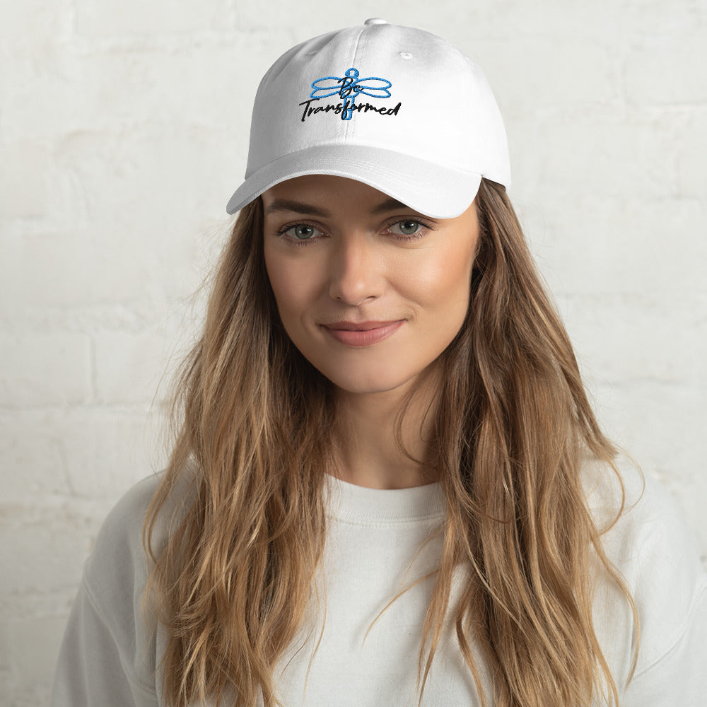 Be Transformed Blue Dragonfly/Black Stitch Hat