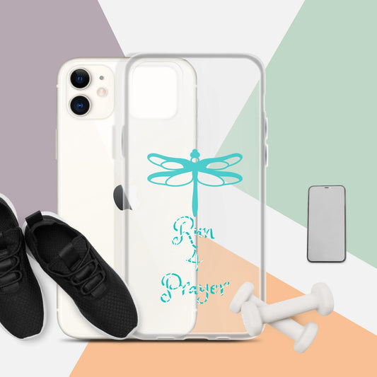 Run 4 Prayer Dragonfly Teal Clear Case for iPhone®