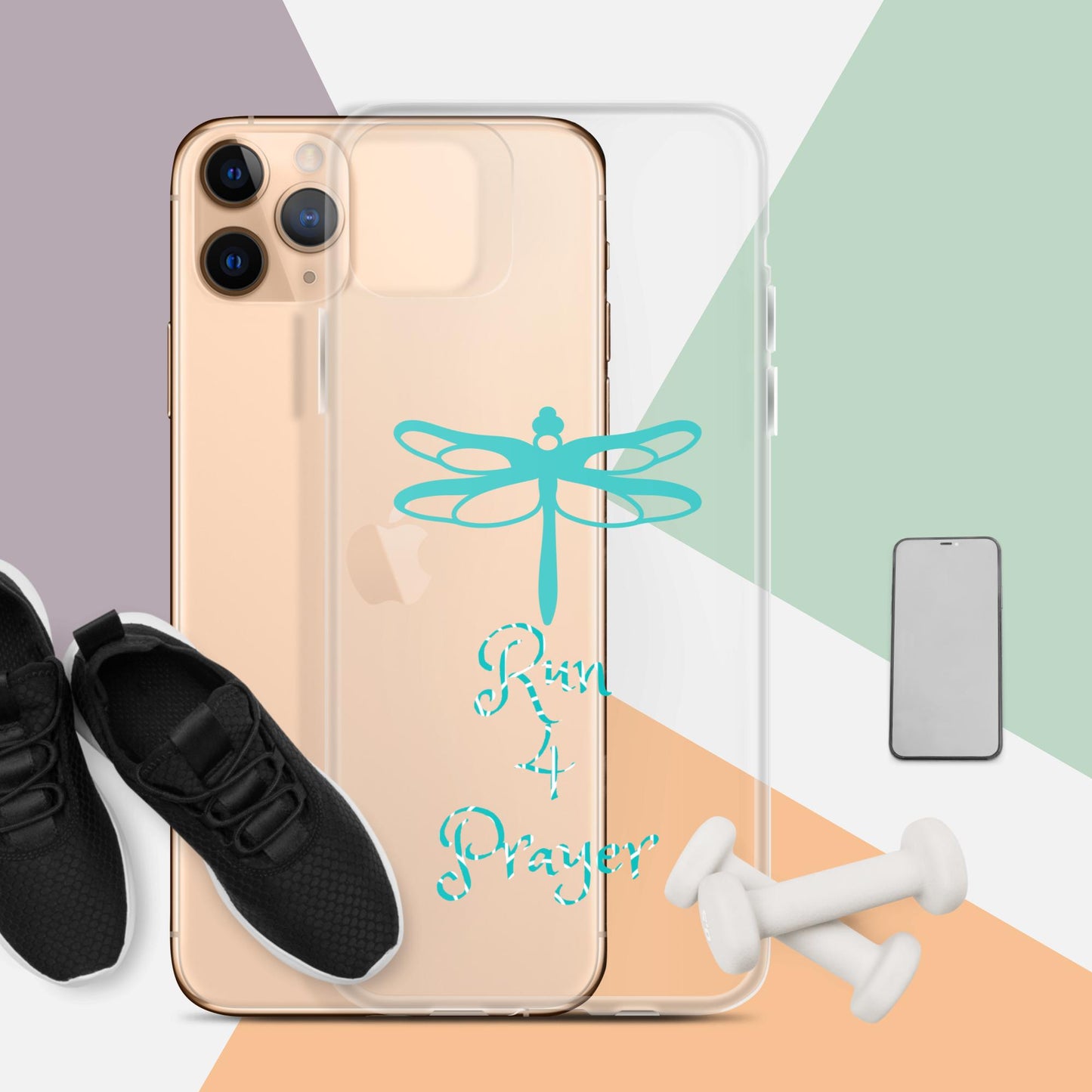Run 4 Prayer Dragonfly Teal Clear Case for iPhone®