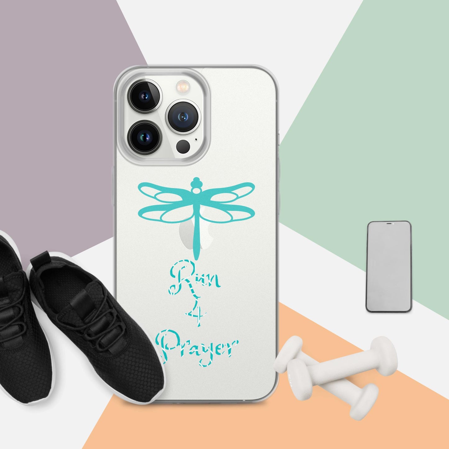 Run 4 Prayer Dragonfly Teal Clear Case for iPhone®