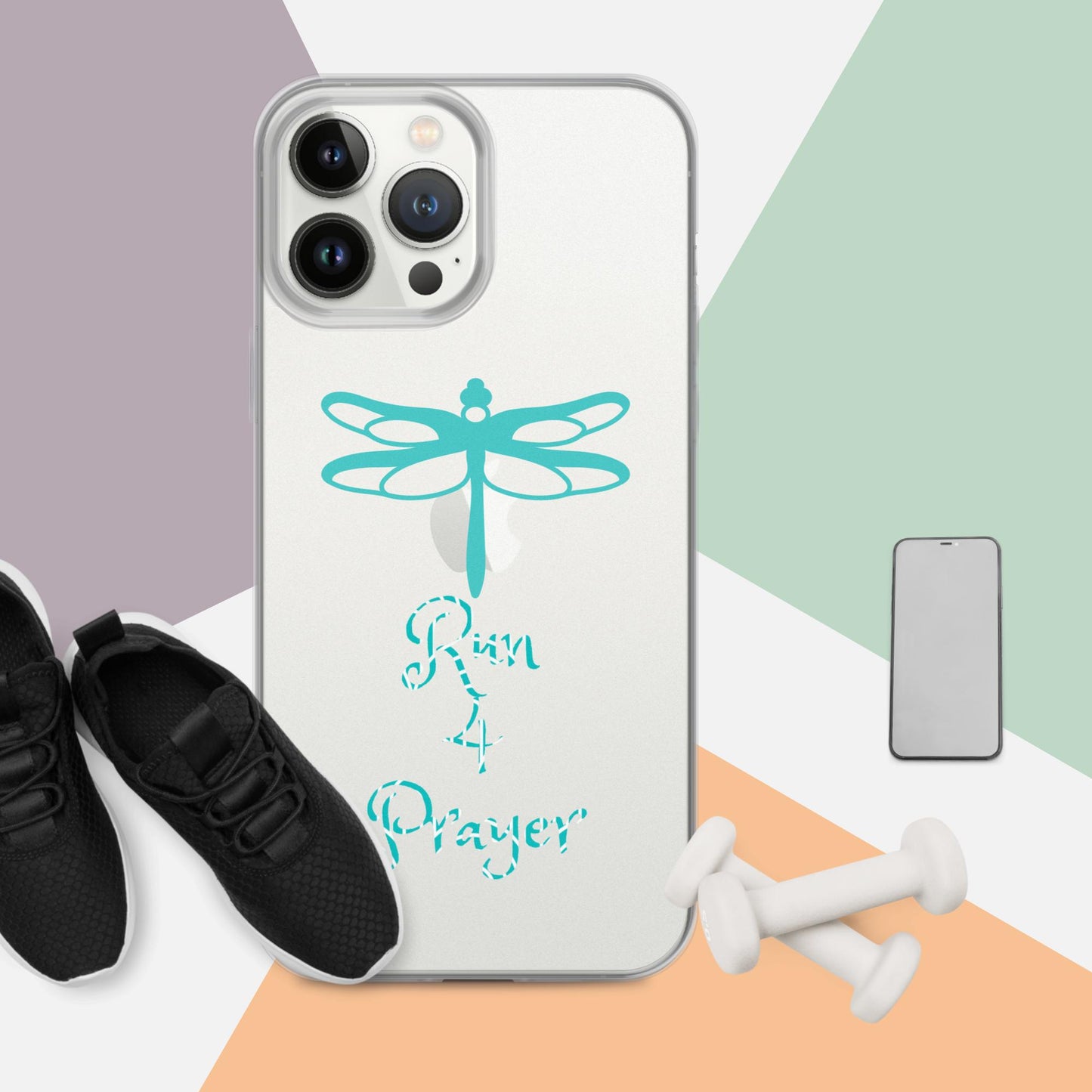 Run 4 Prayer Dragonfly Teal Clear Case for iPhone®