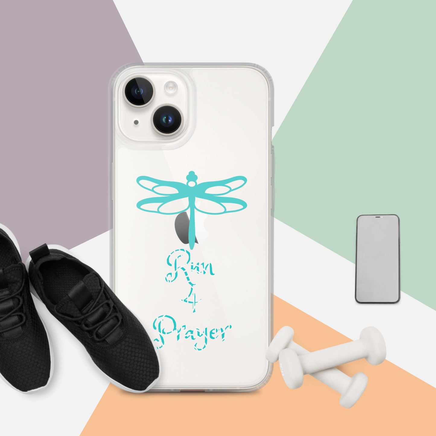 Run 4 Prayer Dragonfly Teal Clear Case for iPhone®
