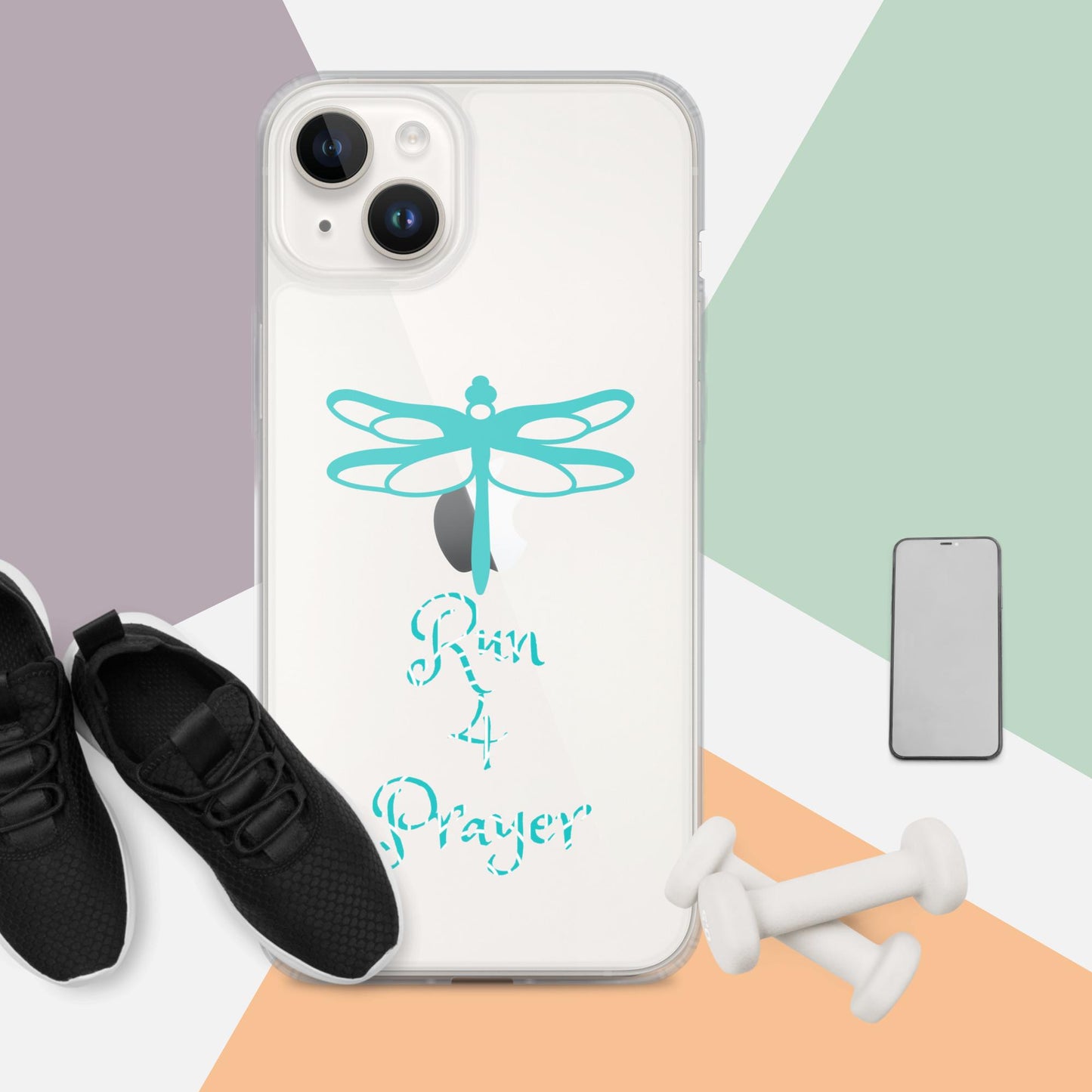 Run 4 Prayer Dragonfly Teal Clear Case for iPhone®