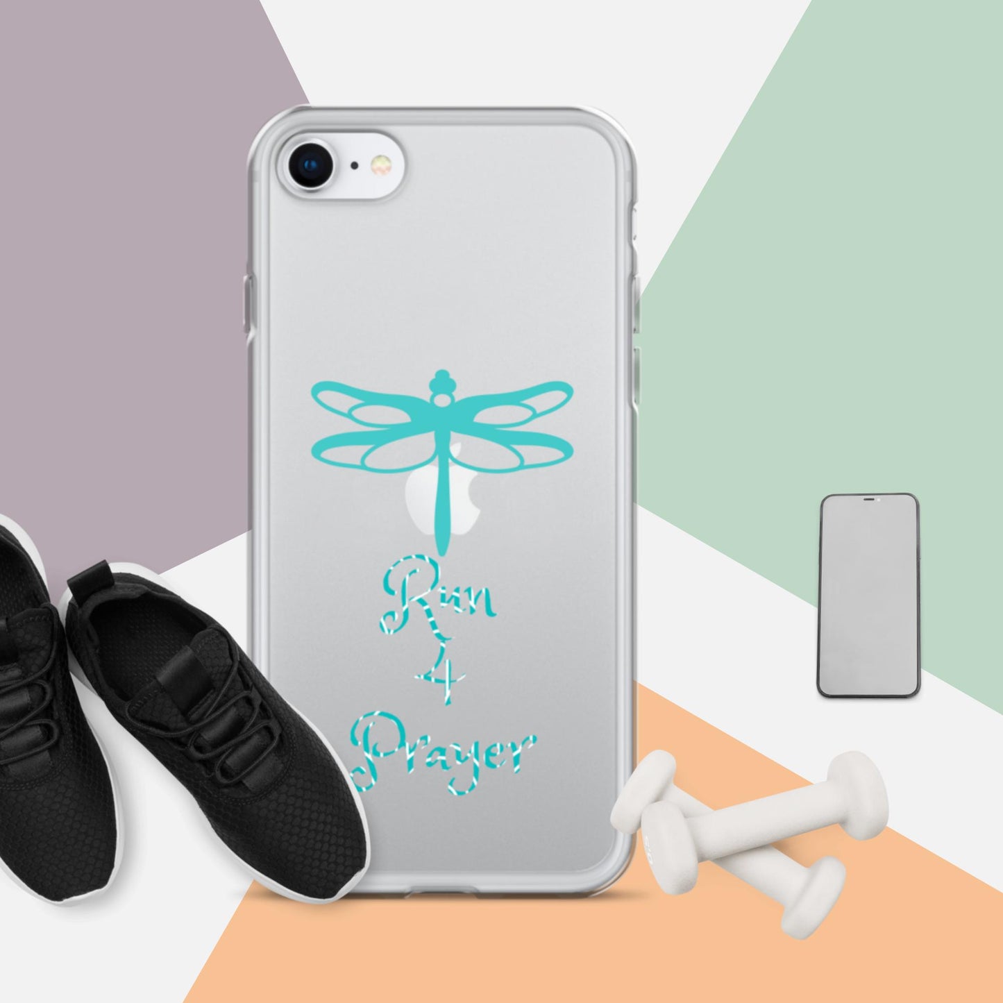 Run 4 Prayer Dragonfly Teal Clear Case for iPhone®