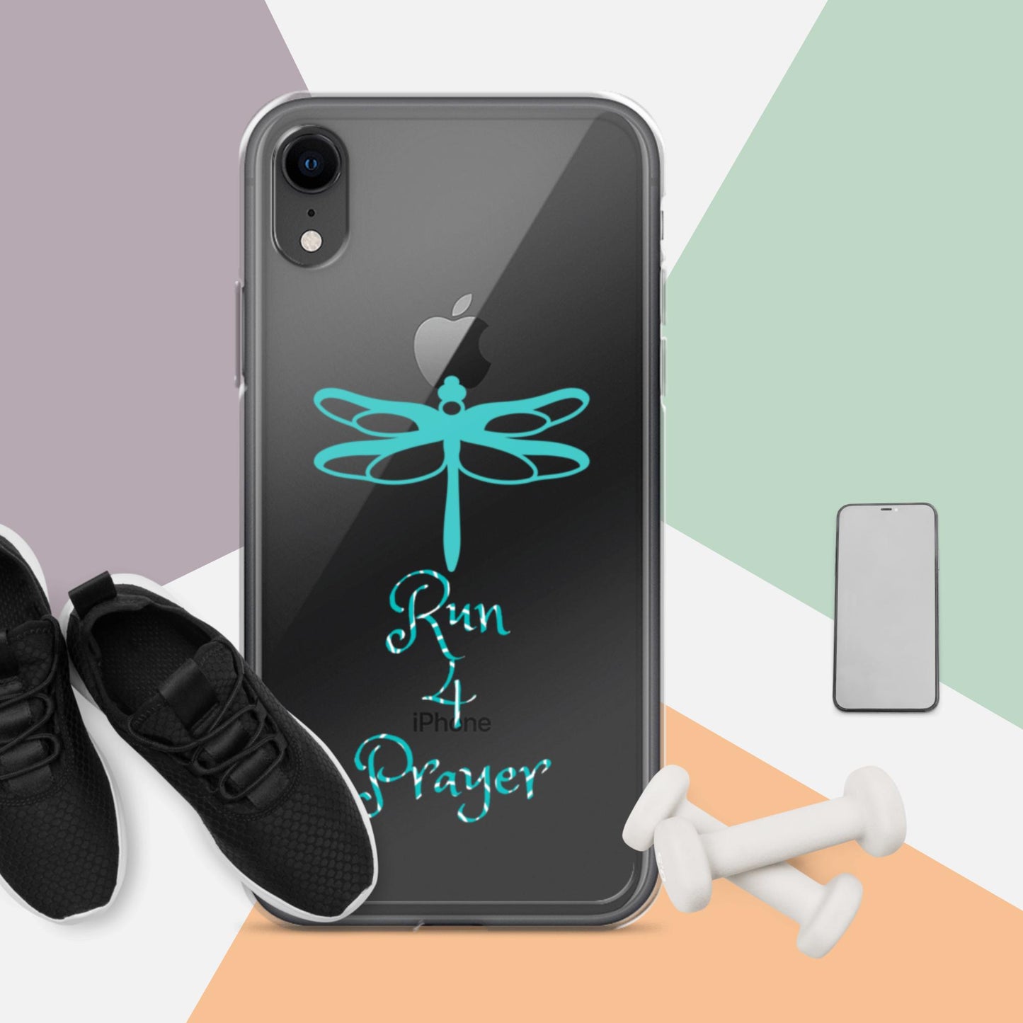 Run 4 Prayer Dragonfly Teal Clear Case for iPhone®
