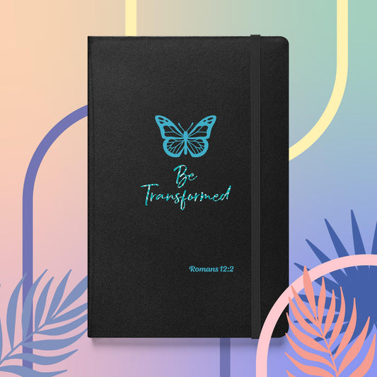 Be Transformed Rom 12:2 Butterfly Teal Hardcover Journal
