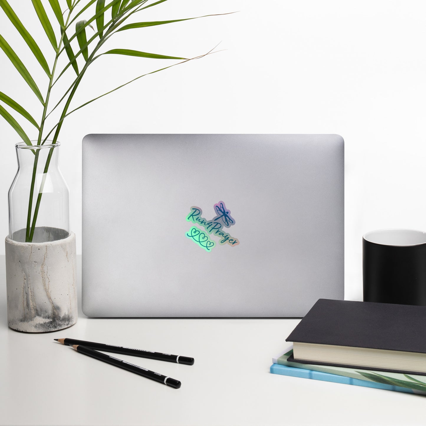 Run4Prayer Dragonfly Hearts Holographic stickers