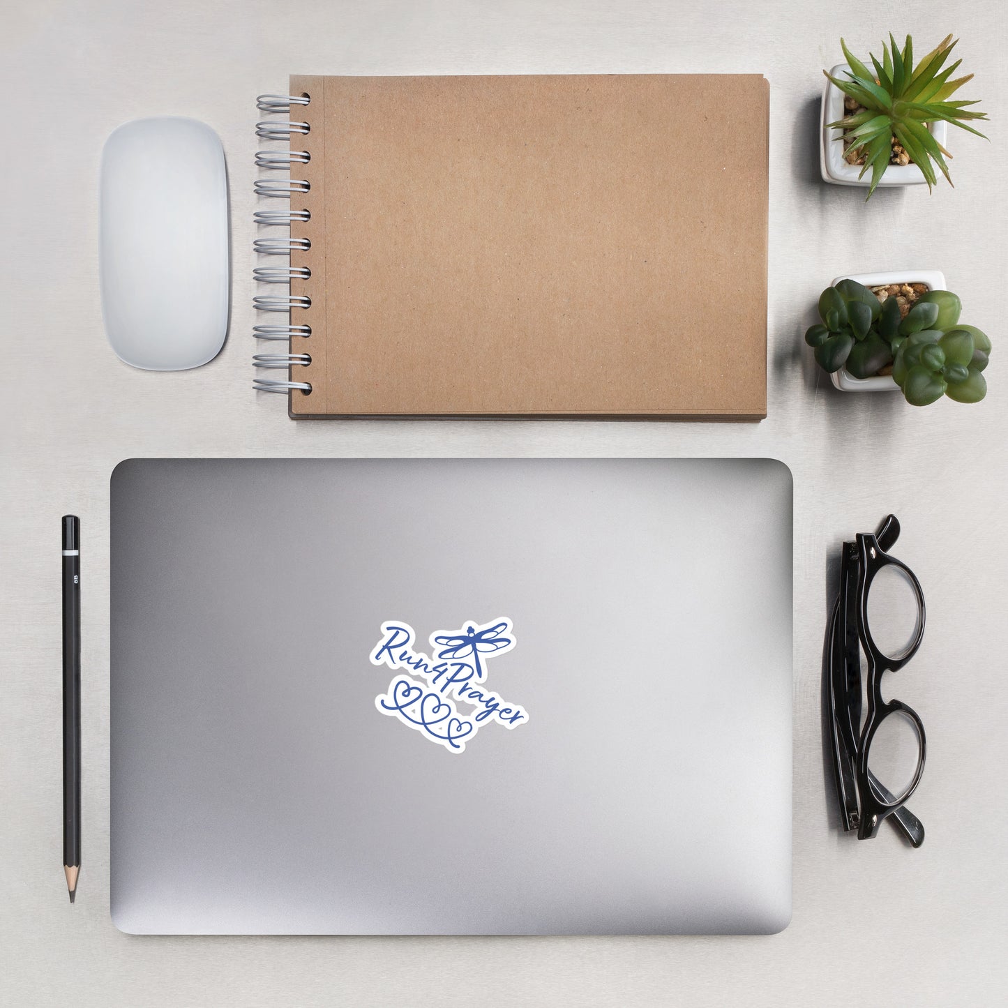 Run4Prayer Dragonfly Hearts Blue Bubble-free stickers