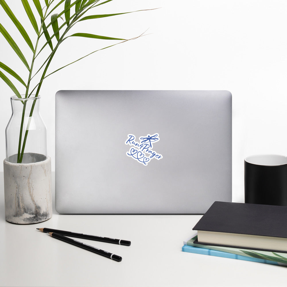 Run4Prayer Dragonfly Hearts Blue Bubble-free stickers