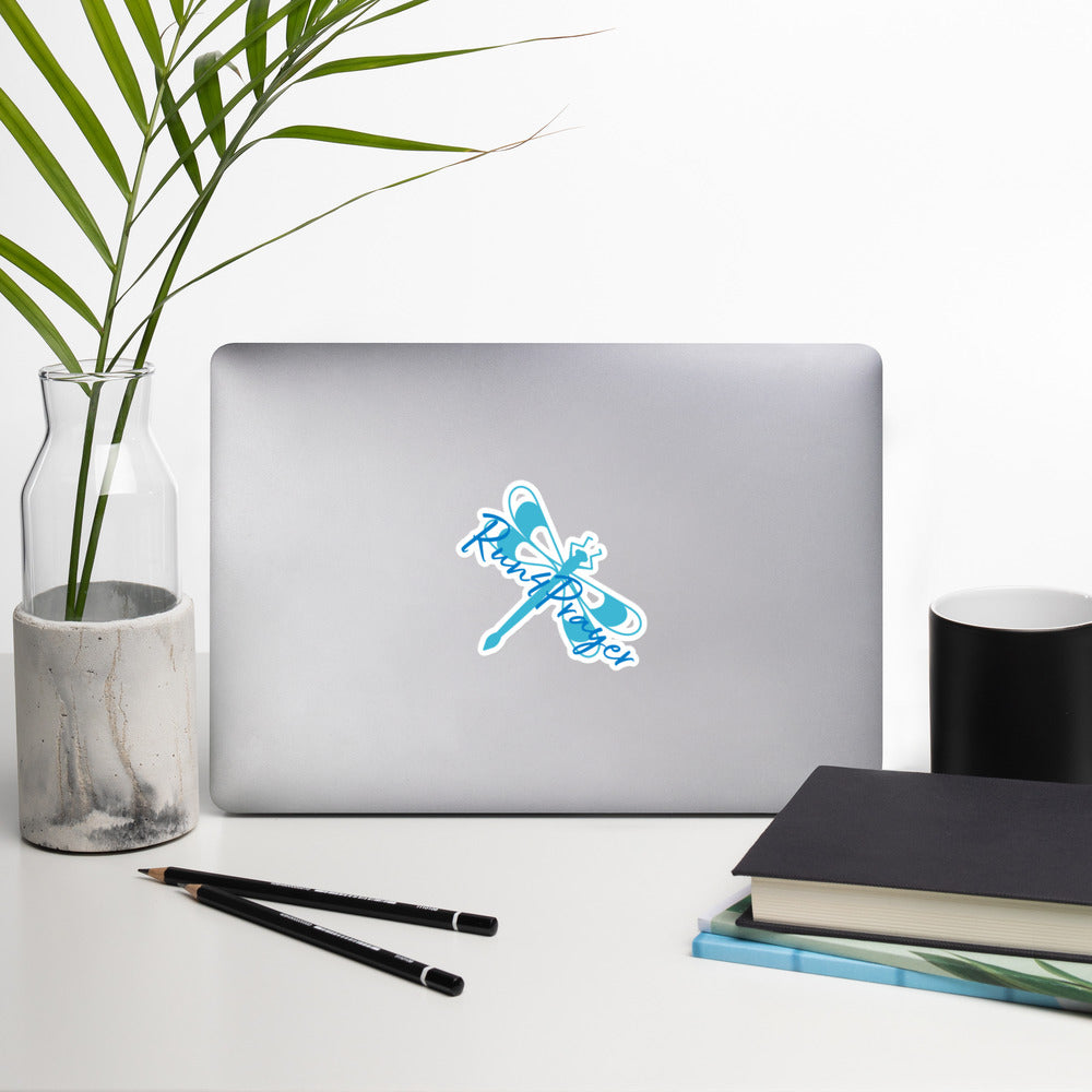 Run4Prayer Dragonfly Blue/Turquoise Bubble-free stickers