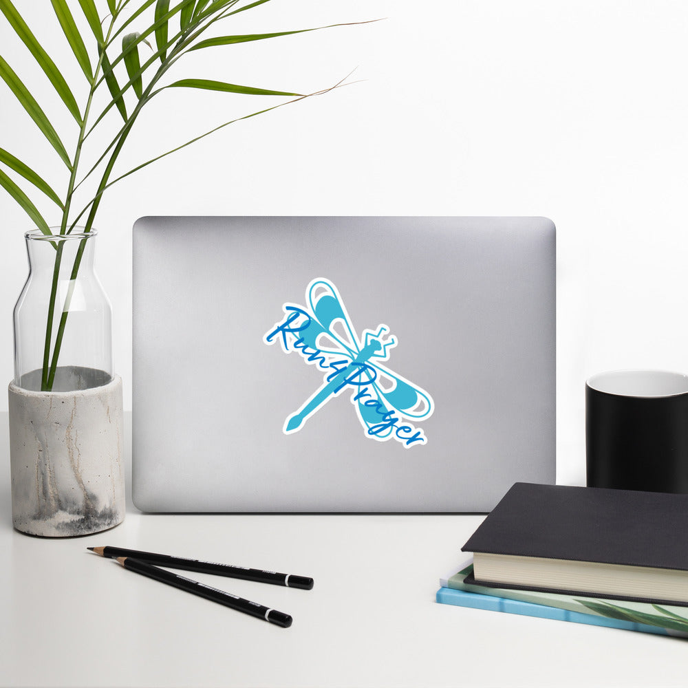 Run4Prayer Dragonfly Blue/Turquoise Bubble-free stickers