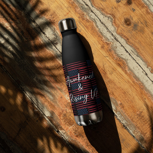 Awakened & Rising UP USA Stainless Steel Water Bottle (Blk)