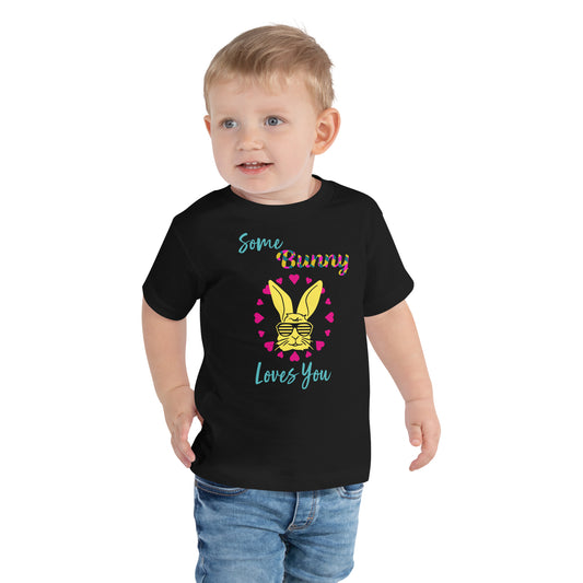 Some Bunny Loves You (Yellow) Toddler Short Sleeve Tee (2T-5T)