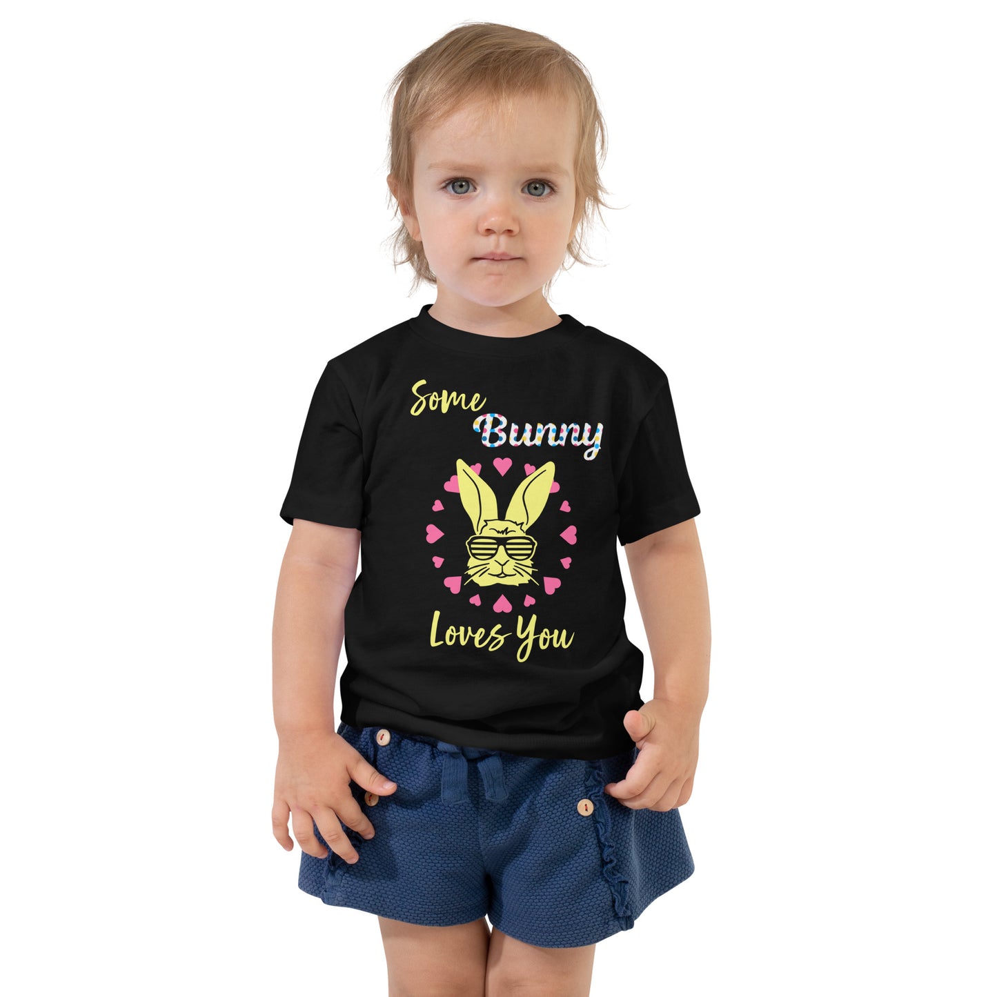 Some Bunny Loves You (Polka Dot/Yellow) Toddler Short Sleeve Tee (2T-5T)