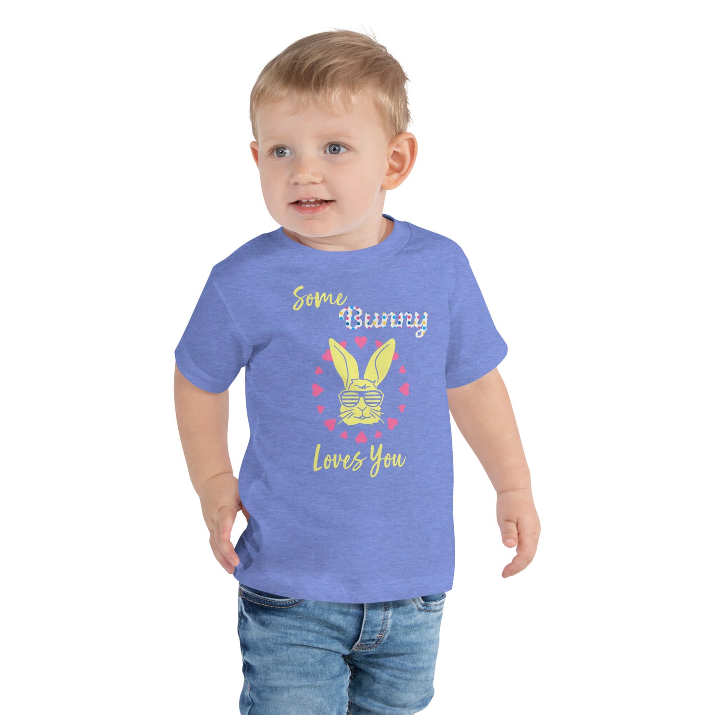 Some Bunny Loves You (Polka Dot/Yellow) Toddler Short Sleeve Tee (2T-5T)
