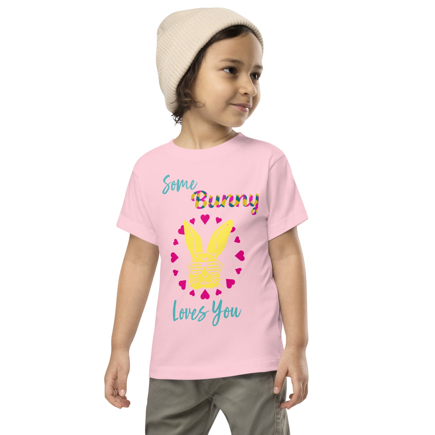Some Bunny Loves You (Yellow) Toddler Short Sleeve Tee (2T-5T)