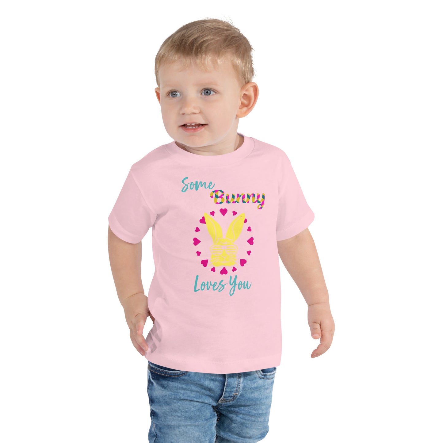 Some Bunny Loves You (Yellow) Toddler Short Sleeve Tee (2T-5T)